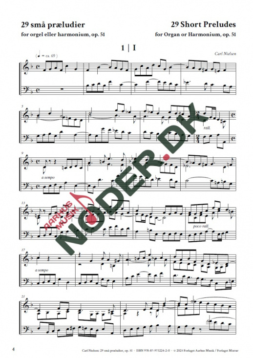Carl Nielsen: 29 små preludier op. 51 för orgel/harmonium