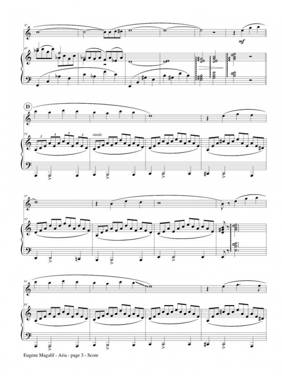 Magalif: Aria för flöjt/altflöjt och piano