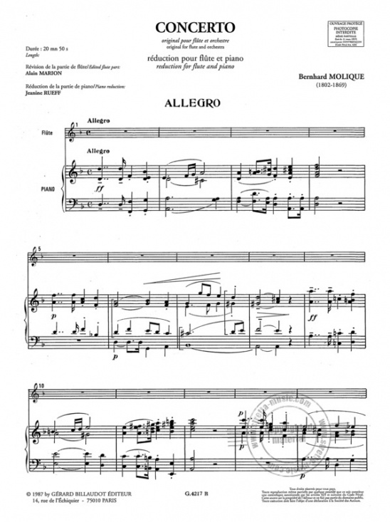 Bernhard Molique: Concerto för flöjt och piano