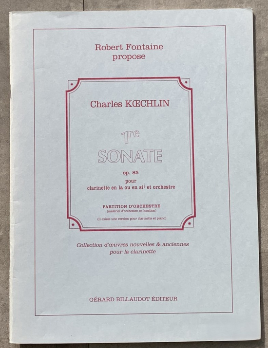 Koechlin: Sonate 1 Op.85 PARTITUR