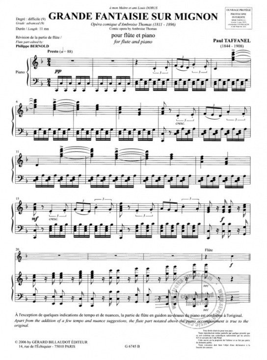 Taffanel: Grande fantaisie flöjt och piano