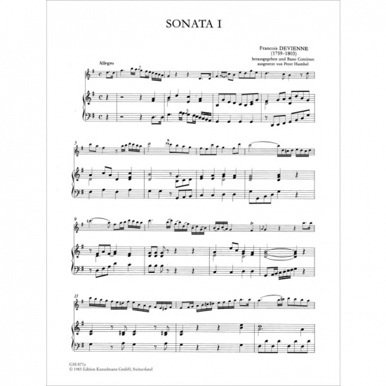  Devienne: Sechs Sonaten für Flöte und Basso continuo 1-3