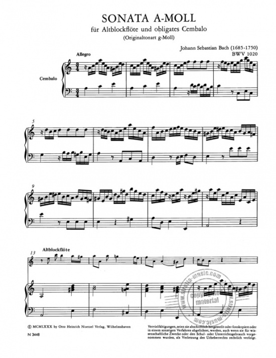 JS Bach: Sonate A Bwv1020