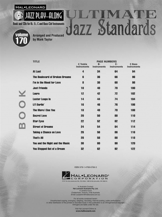 Jazz Play-Along vol 170: Ultimate Jazz Standards