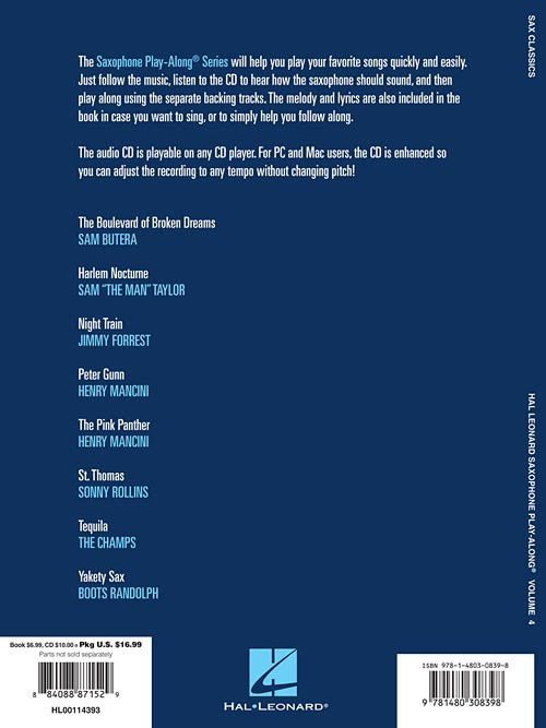 Saxophone Play-Along Volume 4: Sax Classics