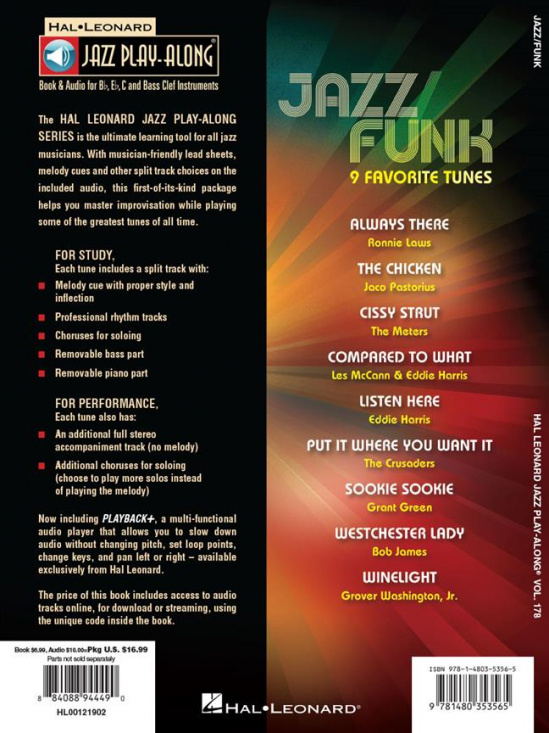 Jazz Play-Along vol 178: Jazz Funk - 9 Favorite Tunes