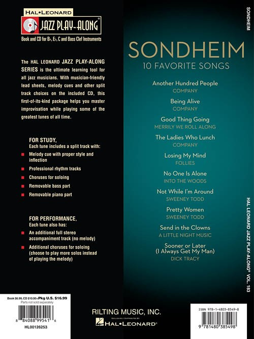 Jazz Play-Along vol 183: Sondheim