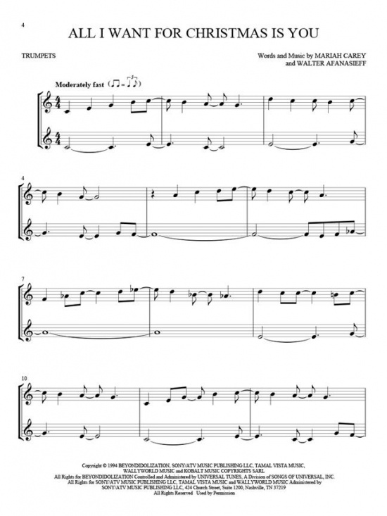 Christmas Hits for Two Trumpets