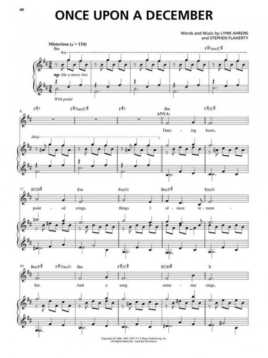 Anastasia The New Broadway Musical - Vocal Selections