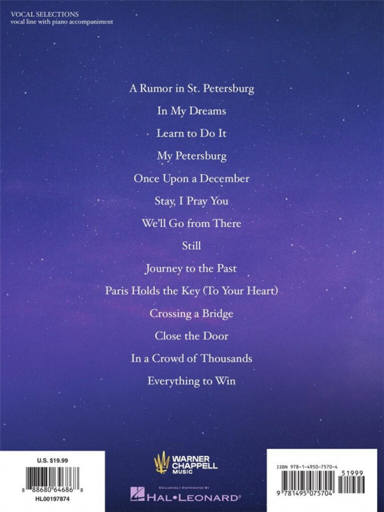 Anastasia The New Broadway Musical - Vocal Selections