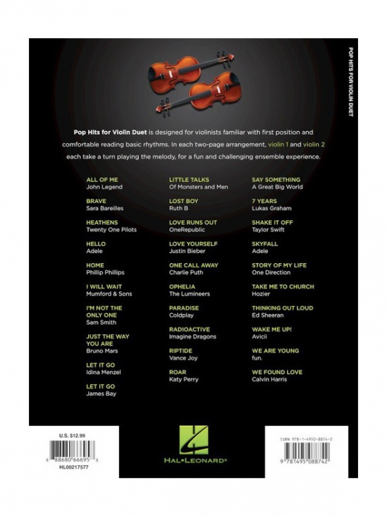 Pop Hits For Violin Duet
