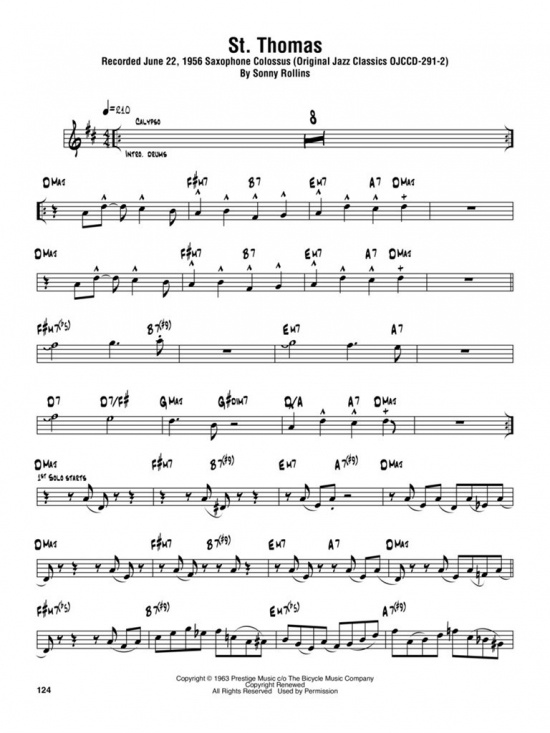 Sonny Rollins Omnibook Bb