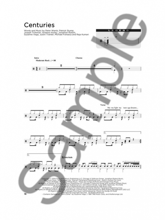 Drum Chart Hits - 30 Transcriptions Of Popular Songs