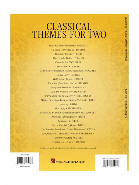 Classical Themes For Two Saxophones