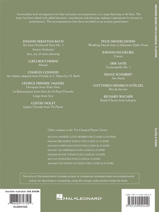 Wedding music for classical players Flöjt + piano