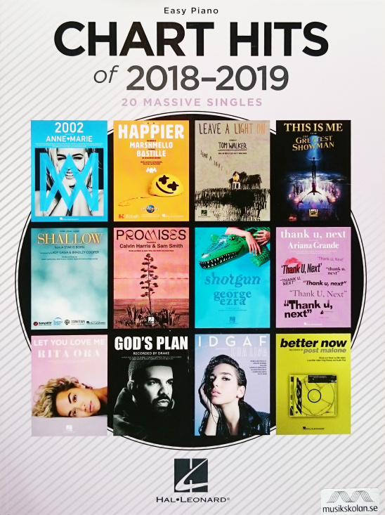 Chart Hits Of 2018-2019 Easy Piano