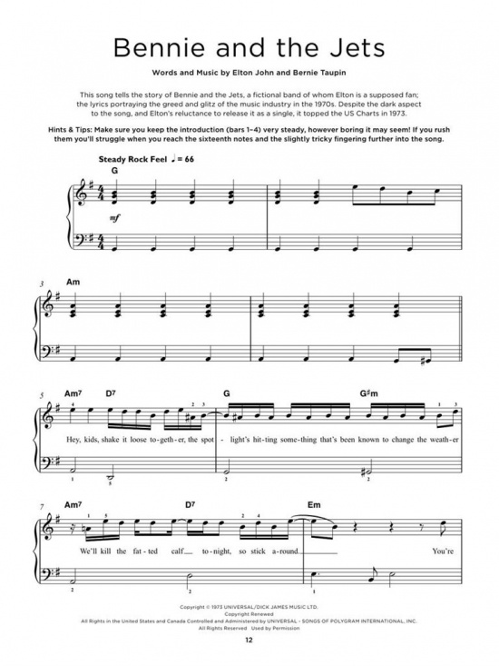 Really Easy Piano: 40 Elton John Songs