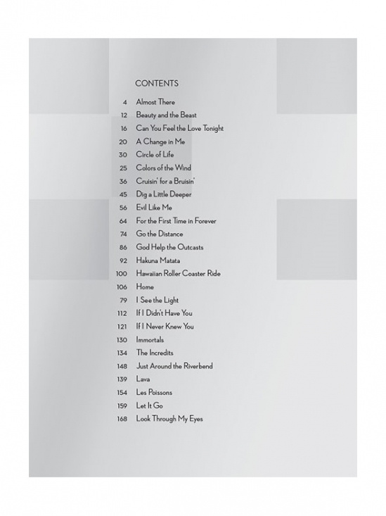 Contemporary Disney 50 favorite songs PVG