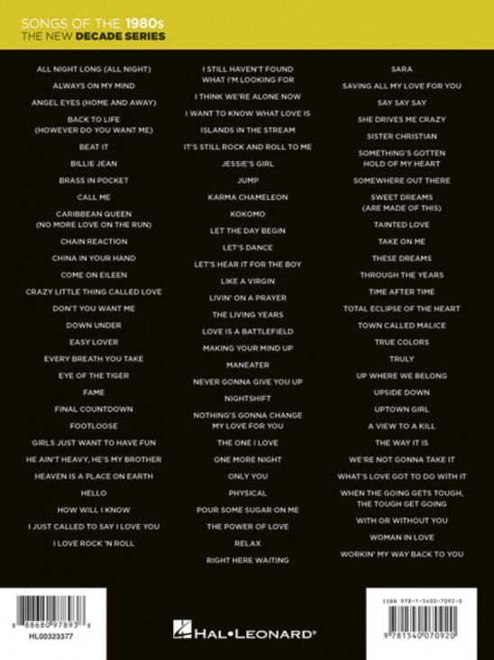 The New Decade Series: Songs of the 1980s (PVG)