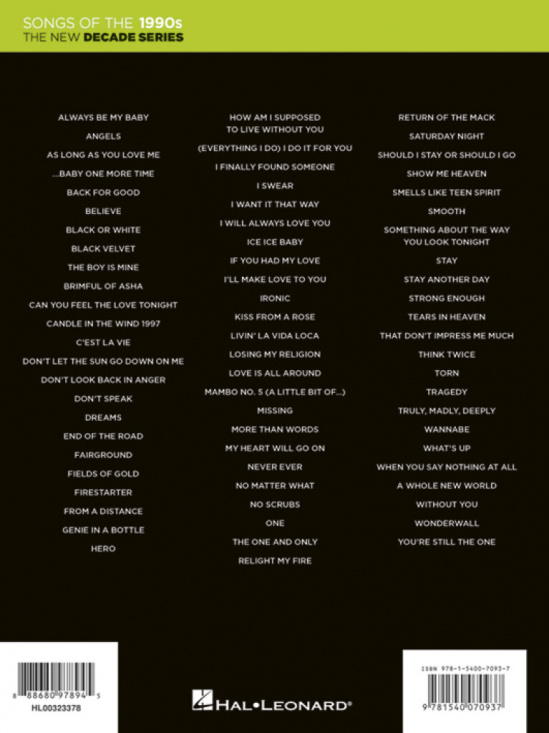 The New Decade Series: Songs of the 1990s (PVG)