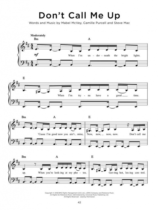 Chart Hits of 2019-2020 Easy Piano