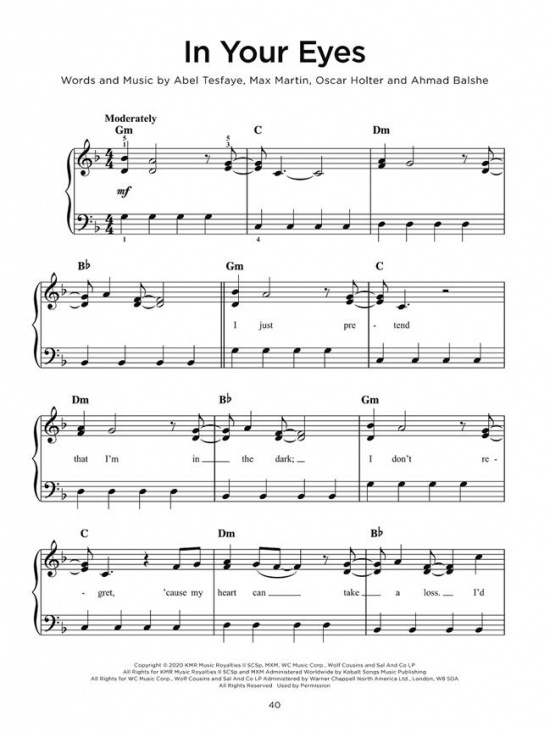 Top Hits of 2020 Easy piano