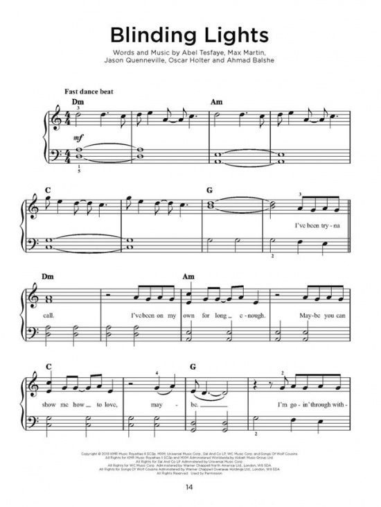 Chart Hits of 2020-2021 Easy Piano