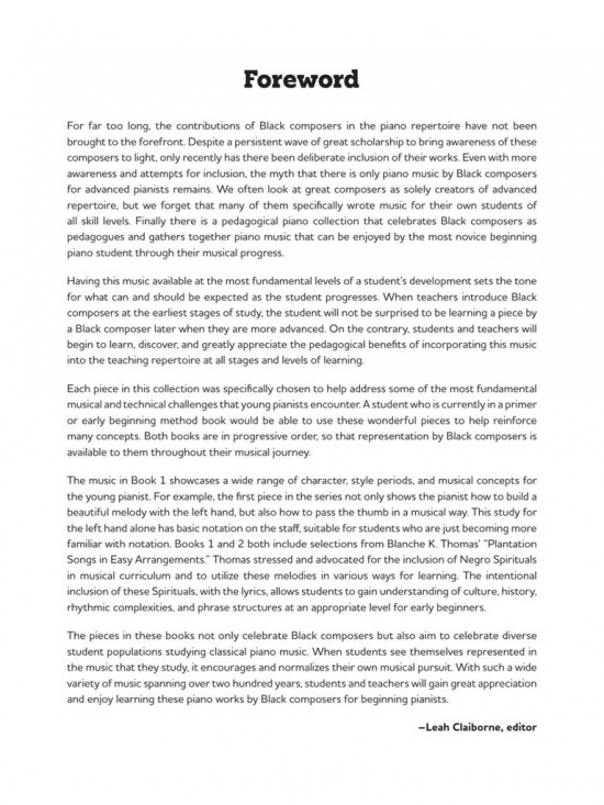 Piano Music of Black Composers level 1