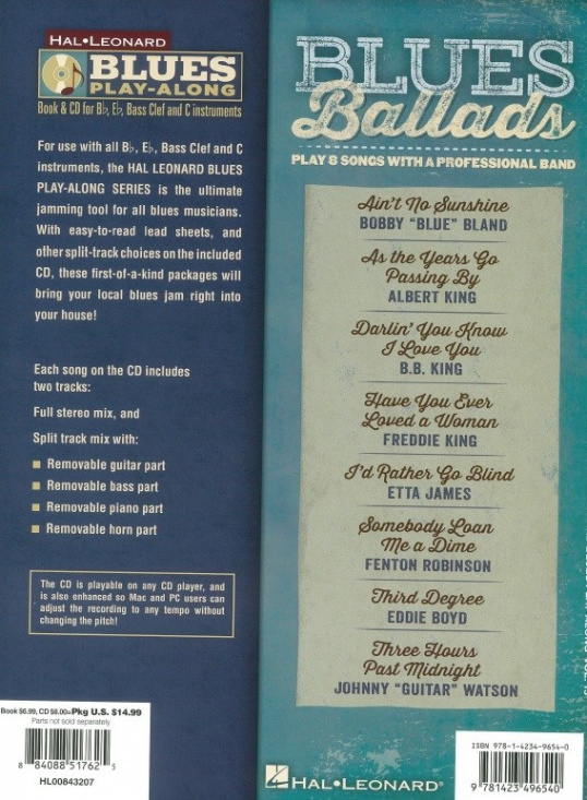 Blues Play-Along Volume 15: Blues Ballads