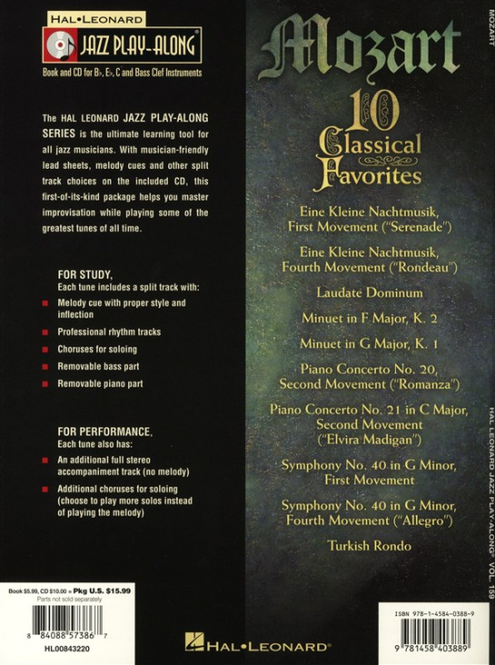 Jazz Play-Along vol 159: Mozart