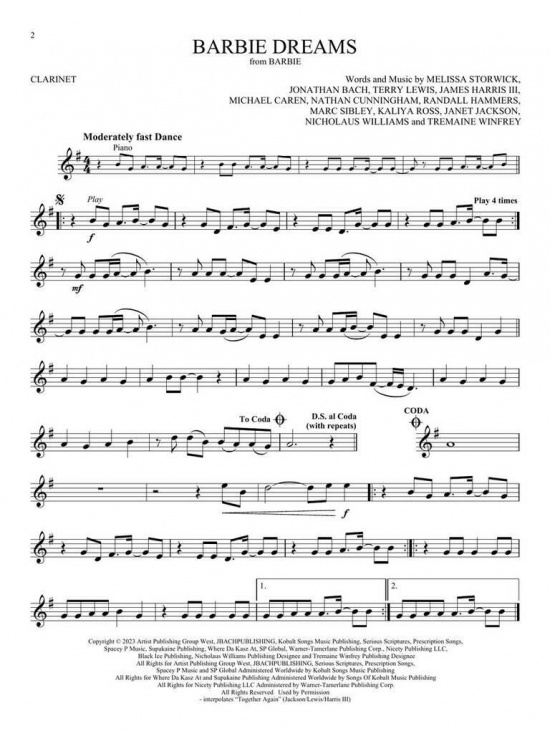 Songs from Barbie, The Little Mermaid, The Super Mario Bros. Movie, and More Top Movies for Clarinet