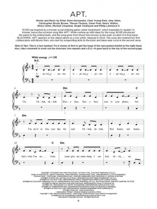 Really Easy Piano Chart Hits of 2024-2025