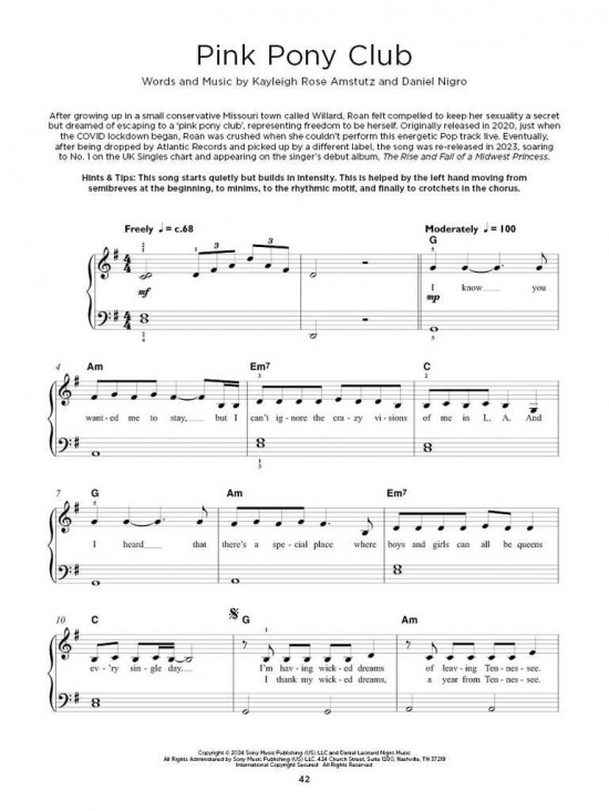 Really Easy Piano Chart Hits of 2024-2025