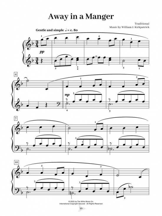 Calming Christmas Carols for Graded Piano