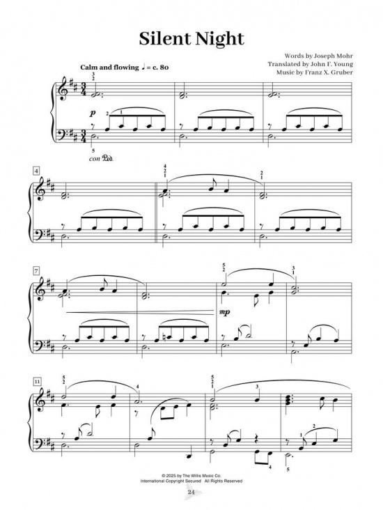 Calming Christmas Carols for Graded Piano