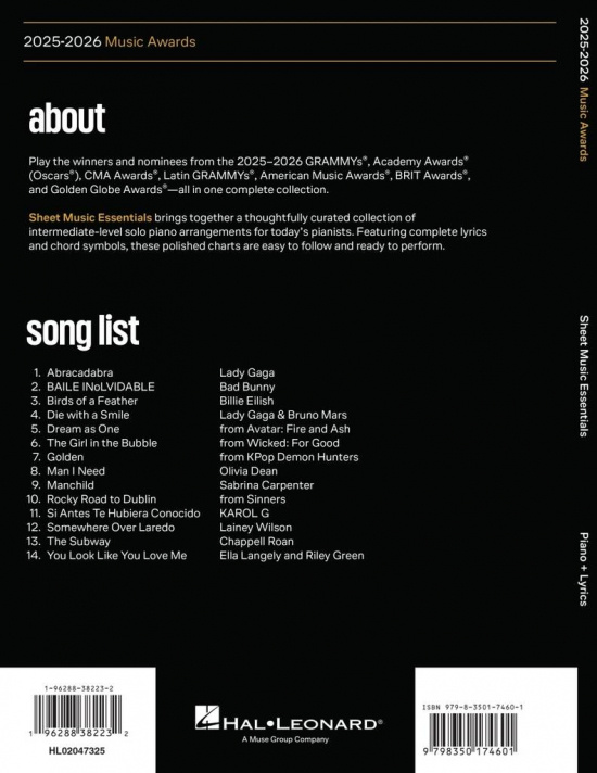  2025-2026 Music Awards (PVG)