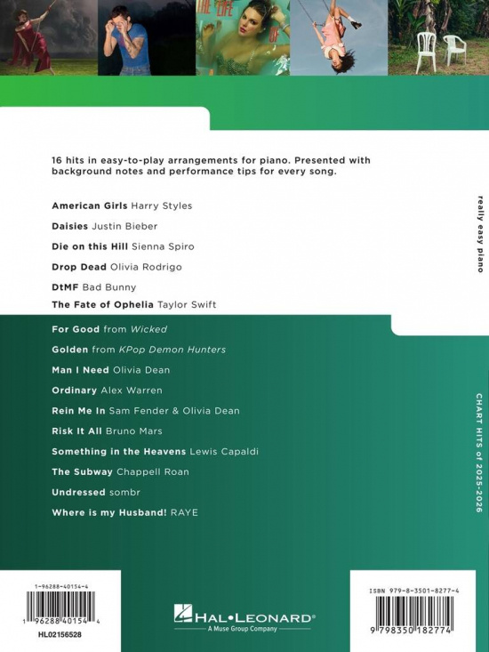 Really Easy Piano: Chart Hits of 2025-2026