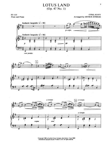 Cyril Scott: Lotus land för flöjt och piano
