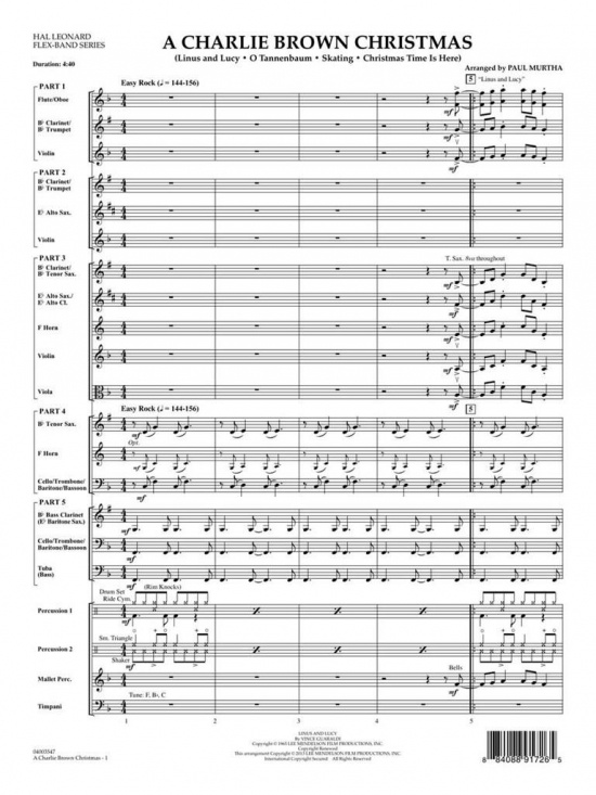 Guaraldi: A Charlie Brown Christmas för flexband partitur och stämmor