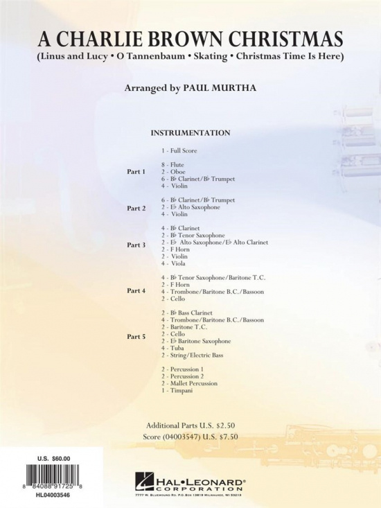 Guaraldi: A Charlie Brown Christmas för flexband partitur och stämmor