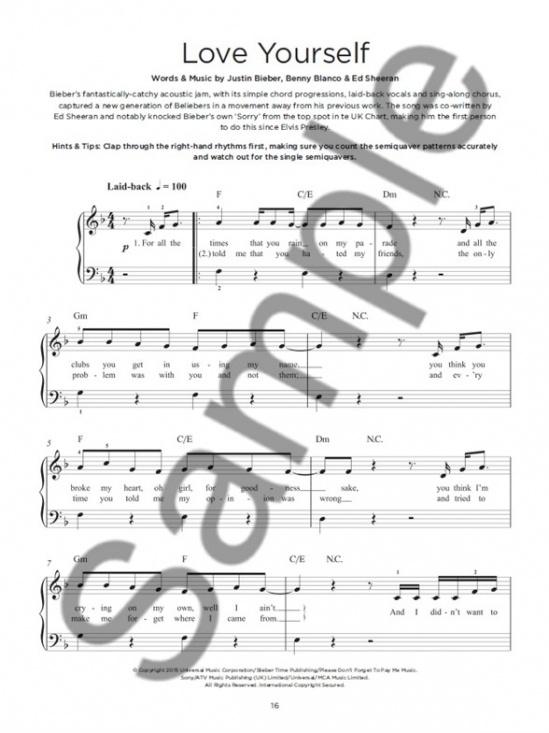 Really Easy Piano Justin Bieber