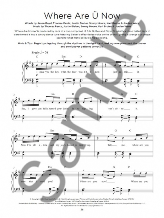 Really Easy Piano Justin Bieber