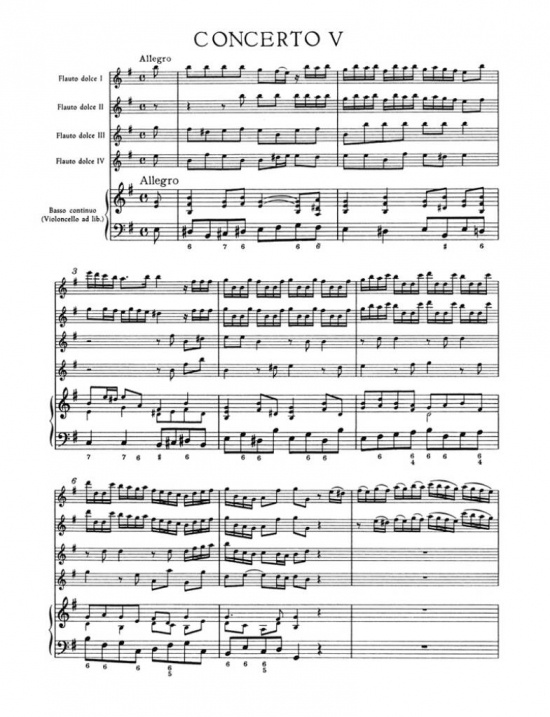 Schickhardt: Sechs Konzerte für 4 Altblockflöten und Basso continuo, band II