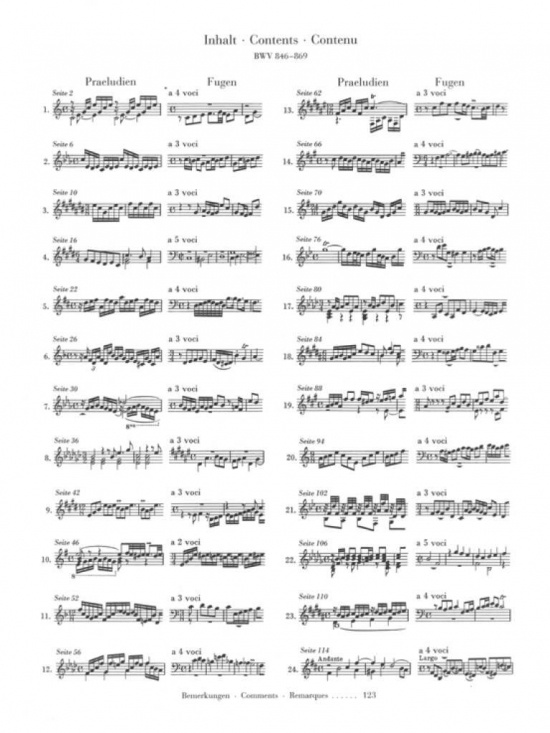 Bach: Das Wohltemperierte Klavier Teil 1