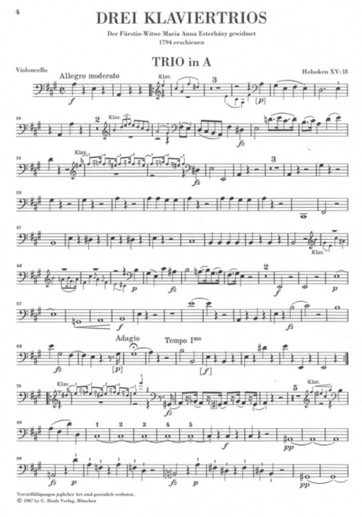 Haydn: Klaviertrios Band IV