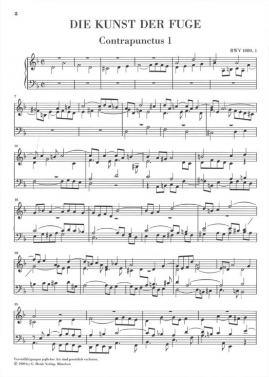 Bach: Die Kunst der Fuge BWV 1080