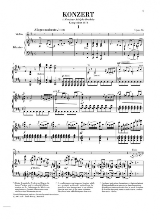 Tjajkovskij: Violinkonzert D-dur opus 35 för violin och piano