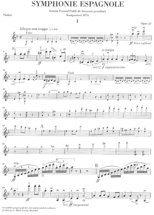Lalo: Symphonie espagnole d-Moll für Violine und Klavier