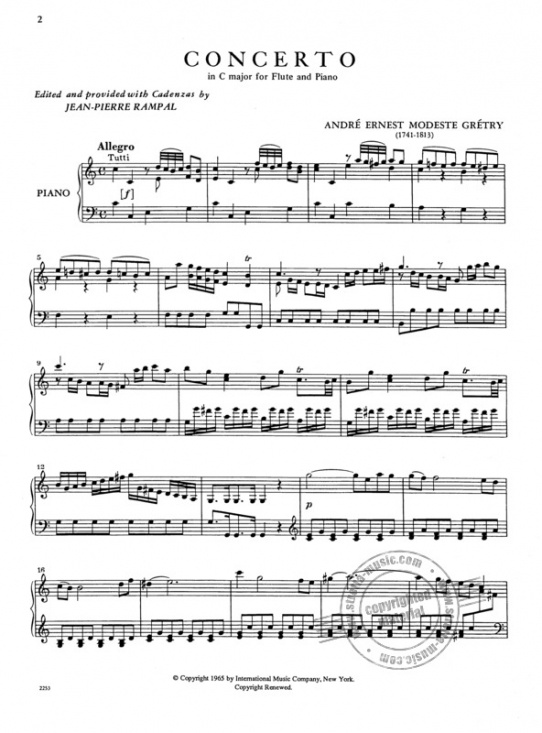 Gretry: Concerto in C Major för flöjt och piano