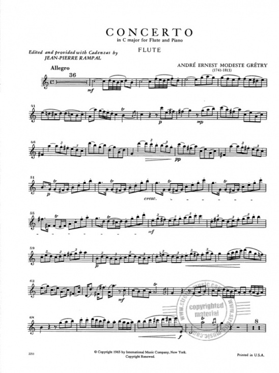 Gretry: Concerto in C Major för flöjt och piano